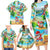 Guam Christmas Family Matching Long Sleeve Bodycon Dress and Hawaiian Shirt Santa Claus Beach and Wave DT02 - Polynesian Pride