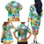 Guam Christmas Family Matching Off Shoulder Long Sleeve Dress and Hawaiian Shirt Santa Claus Beach and Wave DT02 - Polynesian Pride