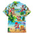 Guam Christmas Family Matching Off Shoulder Long Sleeve Dress and Hawaiian Shirt Santa Claus Beach and Wave DT02 - Polynesian Pride