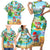 Guam Christmas Family Matching Short Sleeve Bodycon Dress and Hawaiian Shirt Santa Claus Beach and Wave DT02 - Polynesian Pride