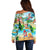 Guam Christmas Off Shoulder Sweater Santa Claus Beach and Wave DT02 - Polynesian Pride