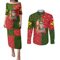 Hawaii Christmas Couples Matching Puletasi Dress and Long Sleeve Button Shirts Mele Kalikimaka Kanaka Maoli DT02 Art - Polynesian Pride