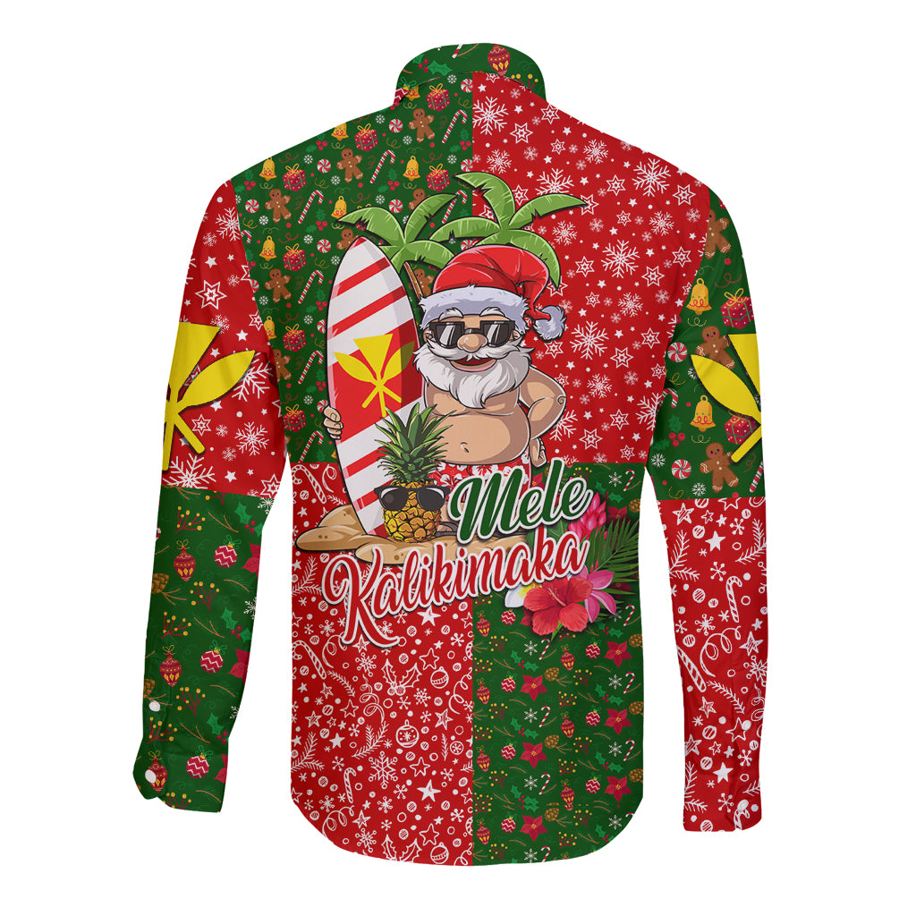 Hawaii Christmas Long Sleeve Button Shirt Mele Kalikimaka Kanaka Maoli DT02 - Polynesian Pride