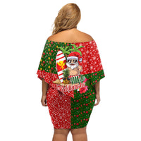 Hawaii Christmas Off Shoulder Short Dress Mele Kalikimaka Kanaka Maoli DT02 - Polynesian Pride