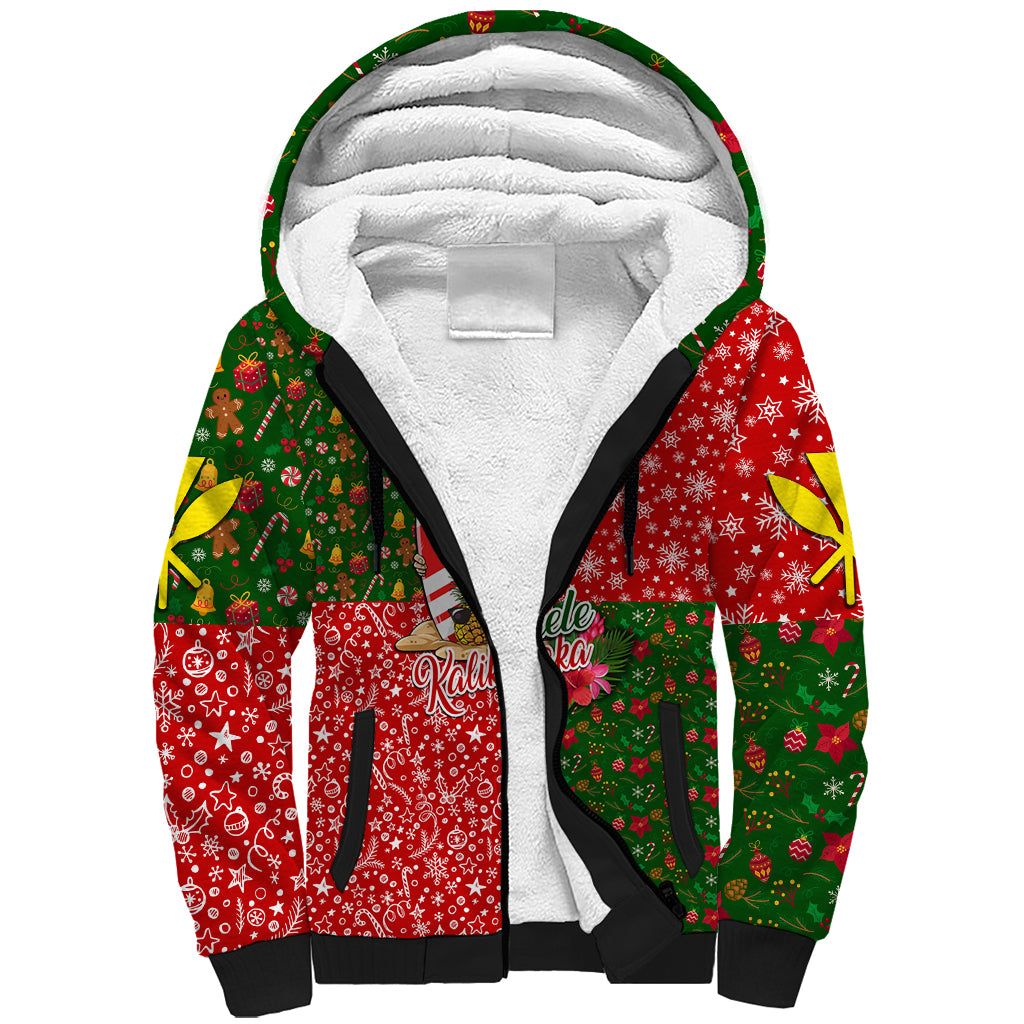 Hawaii Christmas Sherpa Hoodie Mele Kalikimaka Kanaka Maoli DT02 Unisex Art - Polynesian Pride