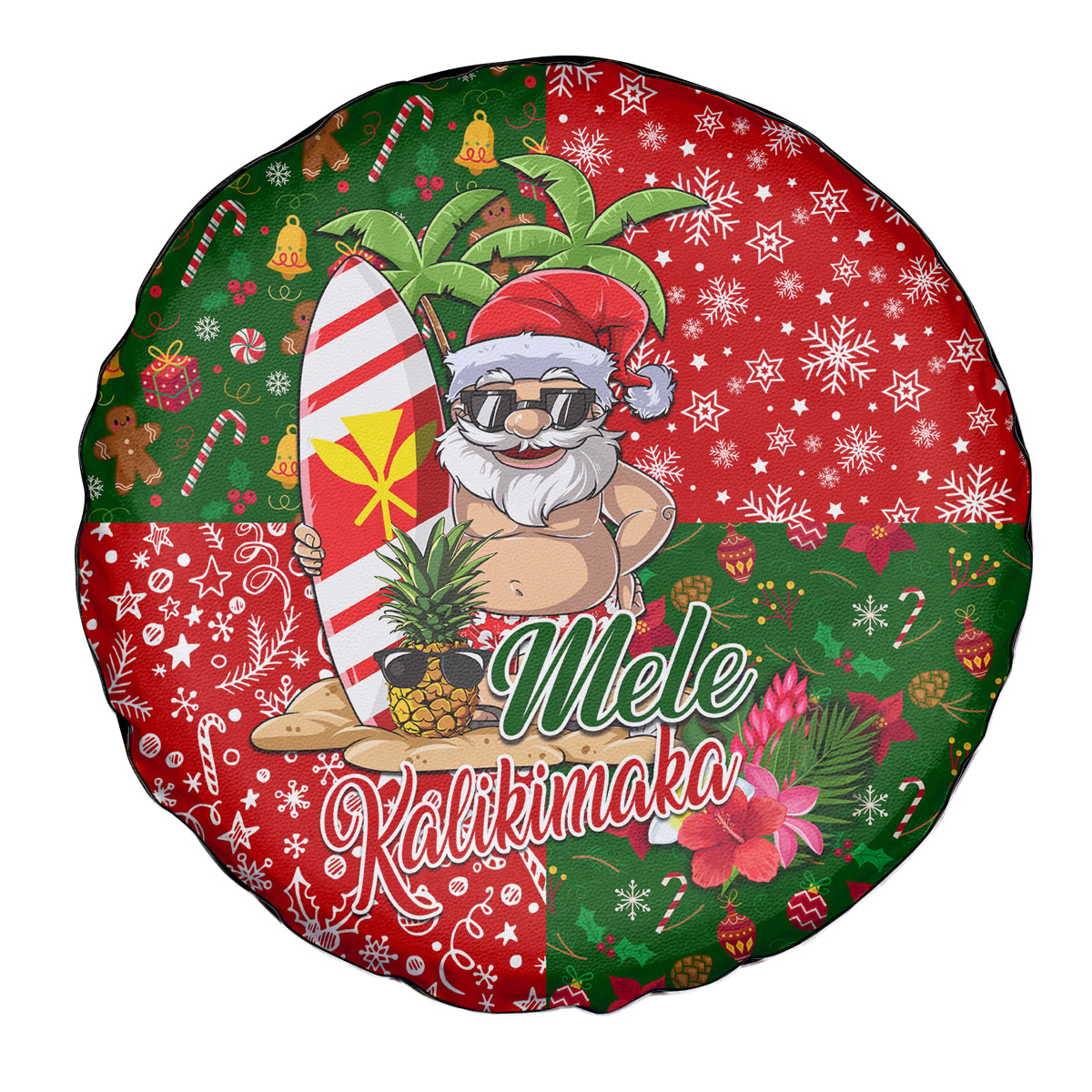 Hawaii Christmas Spare Tire Cover Mele Kalikimaka Kanaka Maoli DT02 - Polynesian Pride