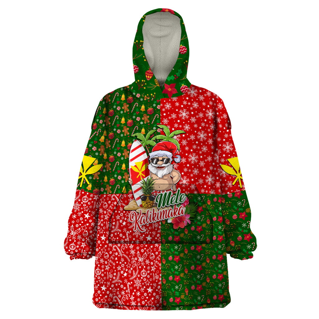 Hawaii Christmas Wearable Blanket Hoodie Mele Kalikimaka Kanaka Maoli DT02 One Size Art - Polynesian Pride