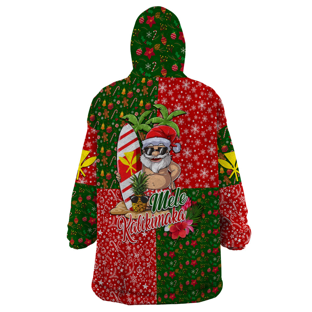 Hawaii Christmas Wearable Blanket Hoodie Mele Kalikimaka Kanaka Maoli DT02 - Polynesian Pride
