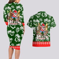 Guam Christmas Couples Matching Long Sleeve Bodycon Dress and Hawaiian Shirt Felis Pusgua Tropical Xmas Patterns DT02 - Polynesian Pride
