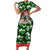 Guam Christmas Family Matching Short Sleeve Bodycon Dress and Hawaiian Shirt Felis Pusgua Tropical Xmas Patterns DT02 Mom's Dress Green - Polynesian Pride