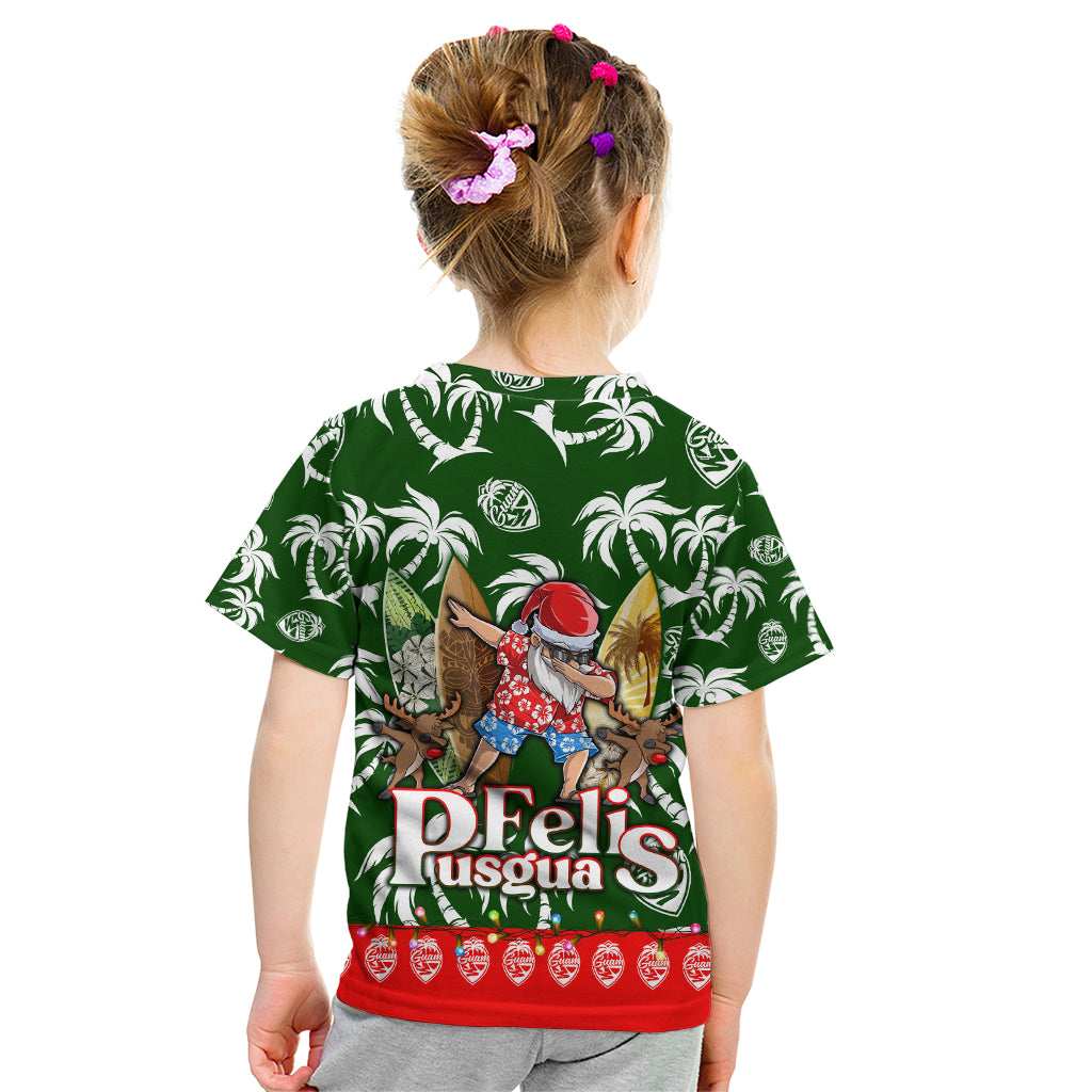 Guam Christmas Kid T Shirt Felis Pusgua Tropical Xmas Patterns DT02 - Polynesian Pride