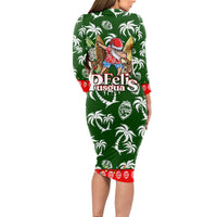 Guam Christmas Long Sleeve Bodycon Dress Felis Pusgua Tropical Xmas Patterns DT02 - Polynesian Pride