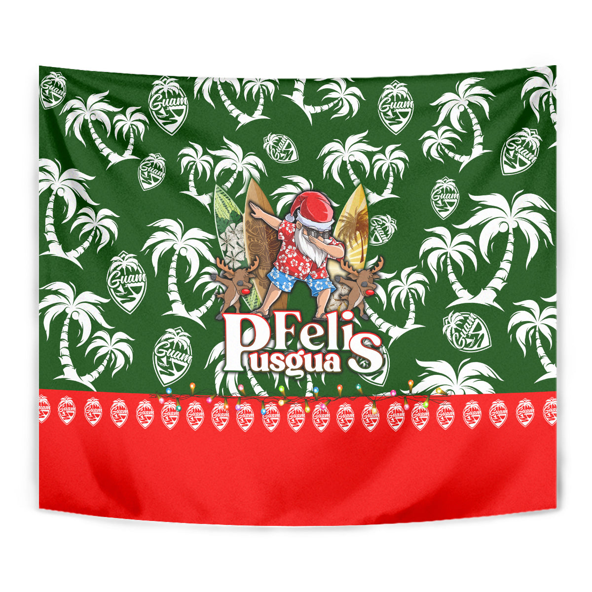 Guam Christmas Tapestry Felis Pusgua Tropical Xmas Patterns DT02 - Polynesian Pride