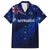 Personalised New Zealand Family Matching Puletasi Dress and Hawaiian Shirt Aotearoa Map Silver Fern DT02 Dad's Shirt - Short Sleeve Blue - Polynesian Pride