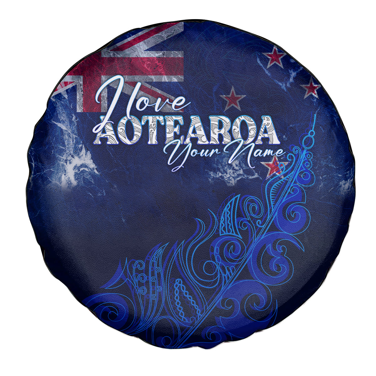 Personalised New Zealand Spare Tire Cover Aotearoa Map Silver Fern DT02 - Polynesian Pride