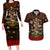 Meri Kirihimete New Zealand Couples Matching Long Sleeve Bodycon Dress and Hawaiian Shirt Christmas Kiwi Maori DT02 Red - Polynesian Pride