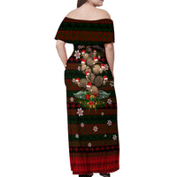Meri Kirihimete New Zealand Off Shoulder Maxi Dress Christmas Kiwi Maori DT02 - Polynesian Pride