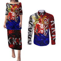 Philippines Bonifacio Day Couples Matching Puletasi Dress and Long Sleeve Button Shirt DT02 Art - Polynesian Pride