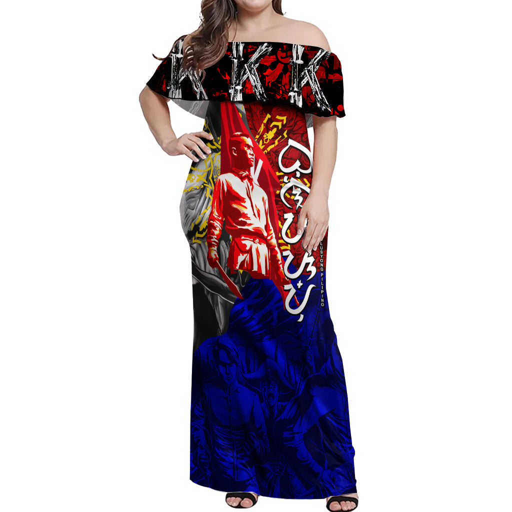 Philippines Bonifacio Day Off Shoulder Maxi Dress DT02 Women Art - Polynesian Pride