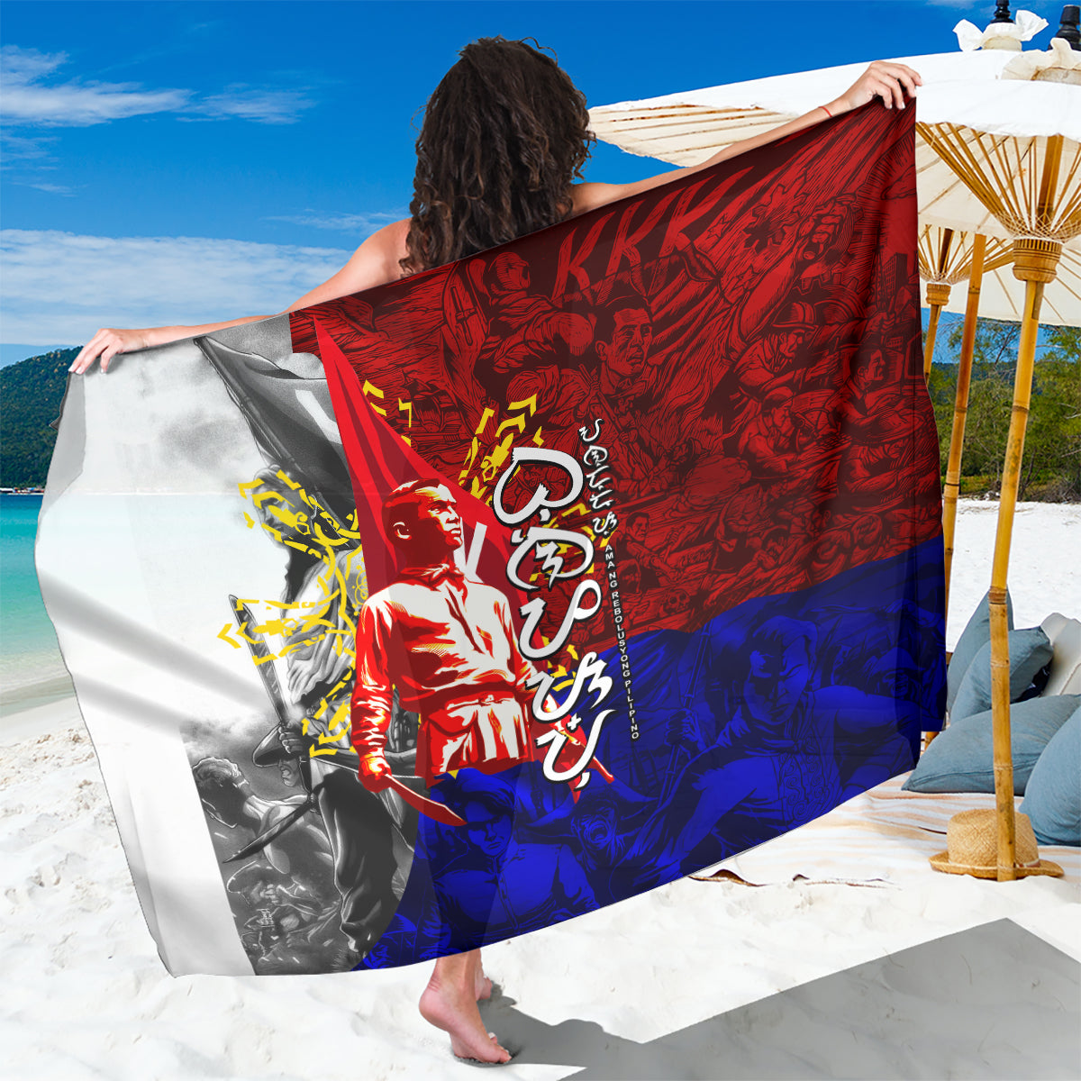 Philippines Bonifacio Day Sarong DT02 One Size 44 x 66 inches Art - Polynesian Pride