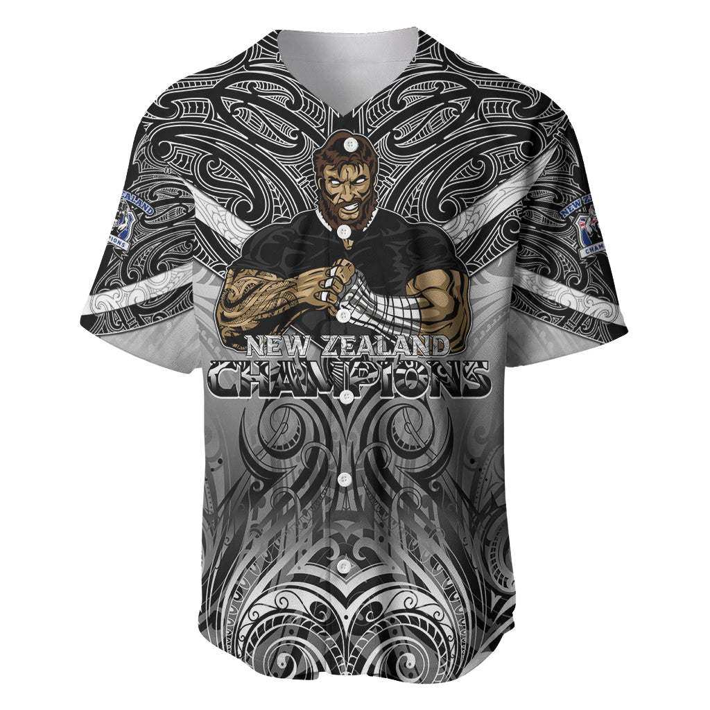 New Zealand Baseball Jersey Rugby Aotearoa Champions DT02 Black - Polynesian Pride