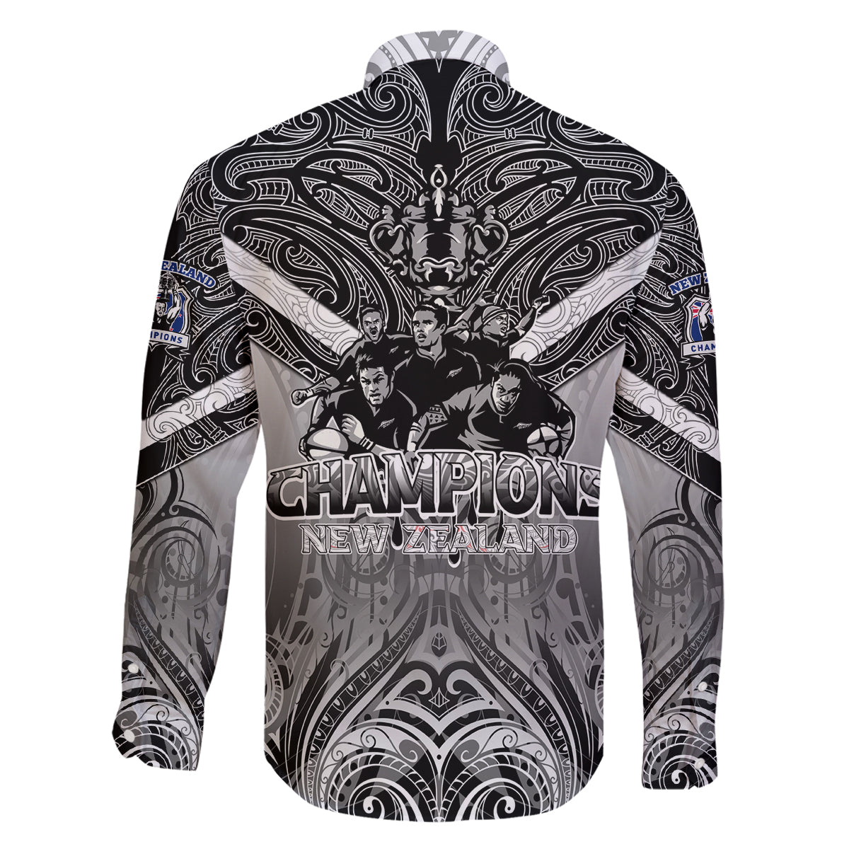 New Zealand Family Matching Mermaid Dress and Hawaiian Shirt Rugby Aotearoa Champions DT02 - Polynesian Pride