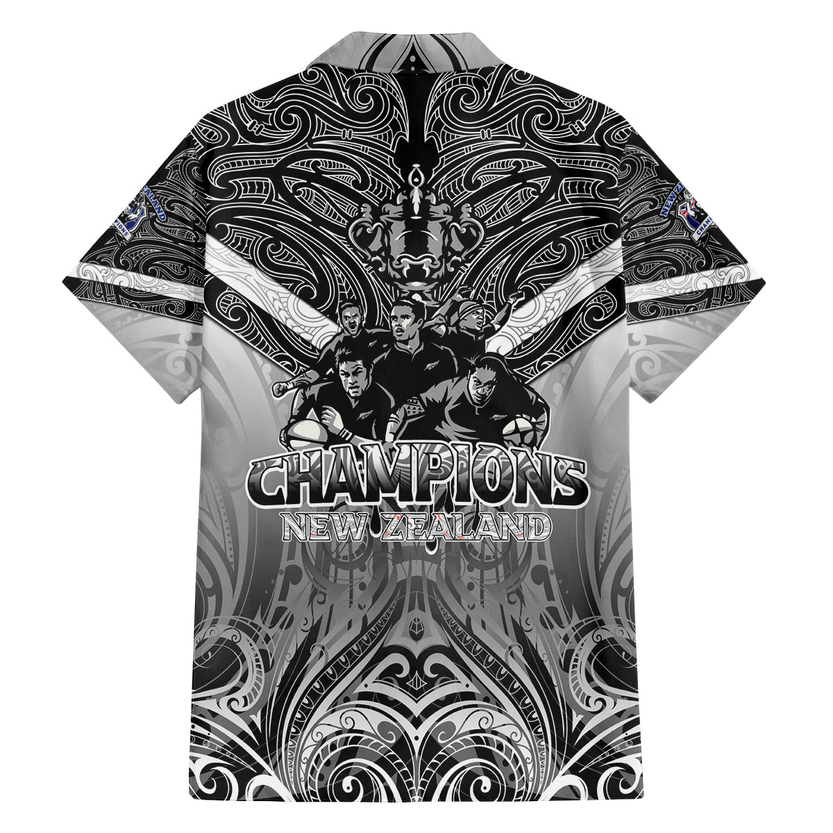 New Zealand Family Matching Puletasi Dress and Hawaiian Shirt Rugby Aotearoa Champions DT02 - Polynesian Pride