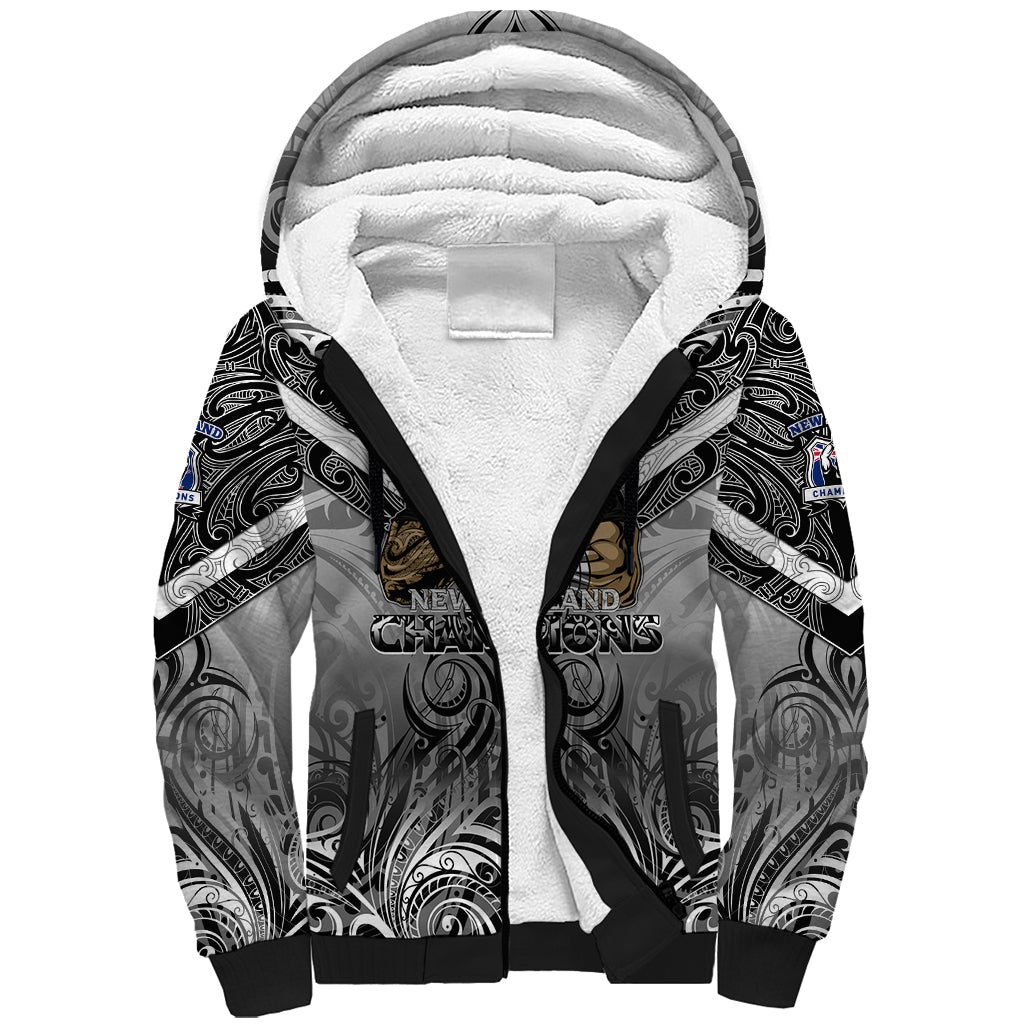 New Zealand Sherpa Hoodie Rugby Aotearoa Champions DT02 Unisex Black - Polynesian Pride