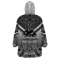 New Zealand Wearable Blanket Hoodie Rugby Aotearoa Champions DT02 - Polynesian Pride