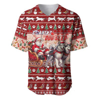 Dog Sled Christmas Baseball Jersey Husky Sleigh Ride Design - Polynesian Pride
