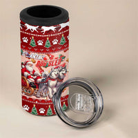 Dog Sled Christmas 4 in 1 Can Cooler Tumbler Husky Sleigh Ride Design - Polynesian Pride