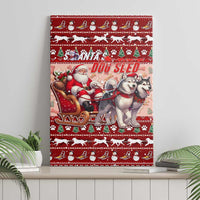 Dog Sled Christmas Canvas Wall Art Husky Sleigh Ride Design - Polynesian Pride