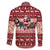 Dog Sled Christmas Family Matching Long Sleeve Bodycon Dress and Hawaiian Shirt Husky Sleigh Ride Design - Polynesian Pride