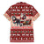 Dog Sled Christmas Family Matching Off The Shoulder Long Sleeve Dress and Hawaiian Shirt Husky Sleigh Ride Design - Polynesian Pride