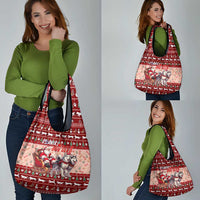Dog Sled Christmas Grocery Bag Husky Sleigh Ride Design - Polynesian Pride