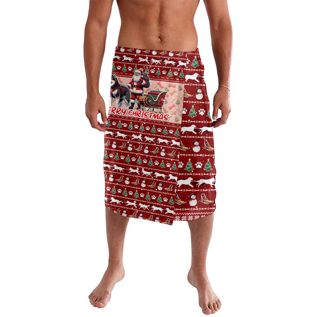 Dog Sled Christmas Lavalava Husky Sleigh Ride Design - Polynesian Pride