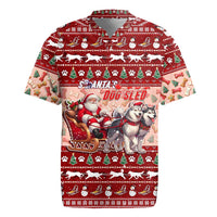 Dog Sled Christmas Rugby Jersey Husky Sleigh Ride Design - Polynesian Pride