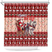 Dog Sled Christmas Shower Curtain Husky Sleigh Ride Design - Polynesian Pride