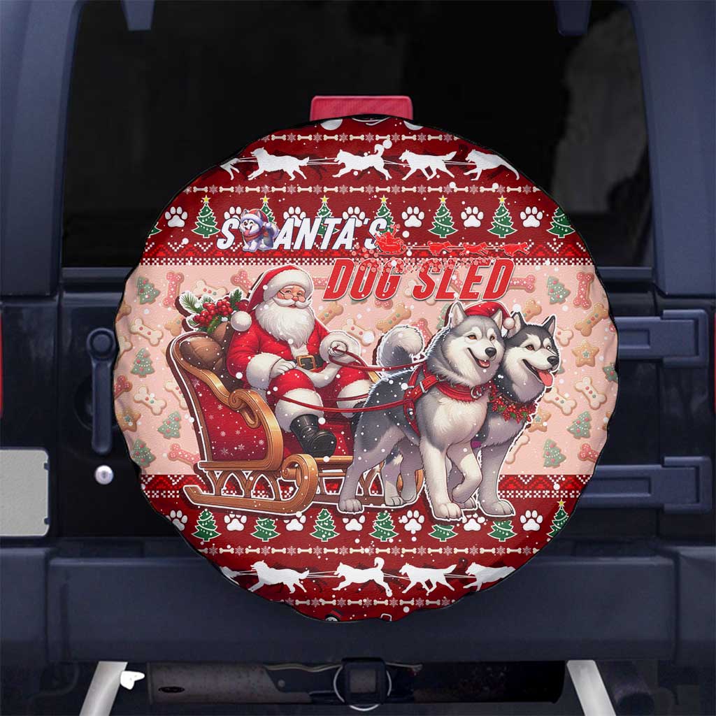 Dog Sled Christmas Spare Tire Cover Husky Sleigh Ride Design - Polynesian Pride