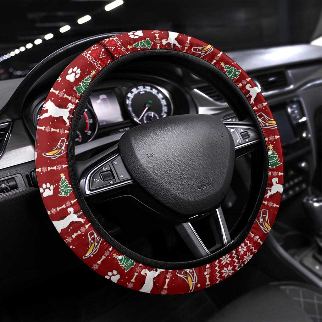 Dog Sled Christmas Steering Wheel Cover Husky Sleigh Ride Design - Polynesian Pride