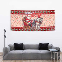 Dog Sled Christmas Tapestry Husky Sleigh Ride Design - Polynesian Pride