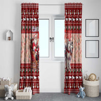 Dog Sled Christmas Window Curtain Husky Sleigh Ride Design - Polynesian Pride