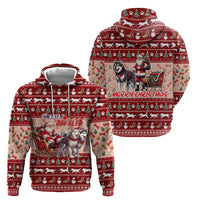 Dog Sled Christmas Zip Hoodie Husky Sleigh Ride Design - Polynesian Pride