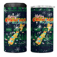 Merry Christmas New Zealand 4 in 1 Can Cooler Tumbler Xmas Travel Map - Polynesian Pride