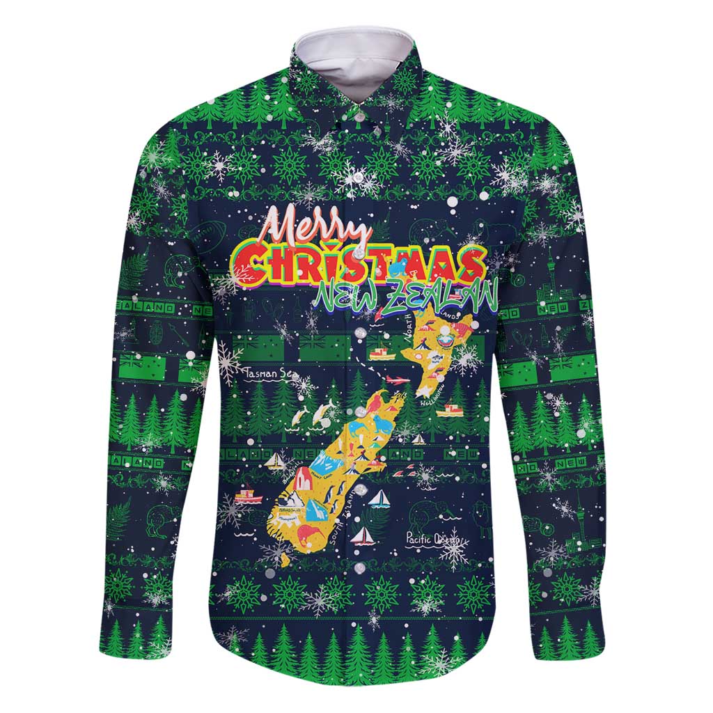 Merry Christmas New Zealand Family Matching Puletasi and Hawaiian Shirt Xmas Travel Map - Polynesian Pride