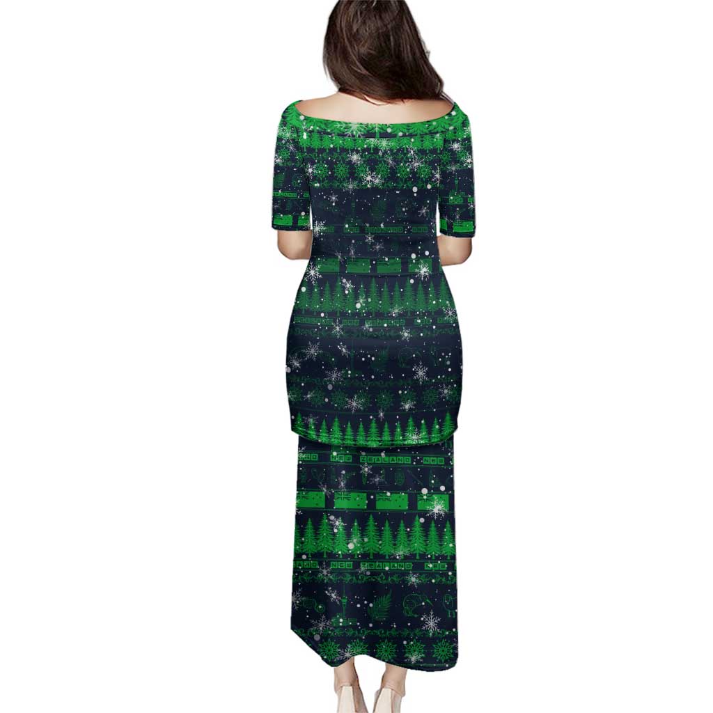 Merry Christmas New Zealand Family Matching Puletasi and Hawaiian Shirt Xmas Travel Map - Polynesian Pride