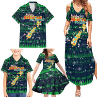 Merry Christmas New Zealand Family Matching Summer Maxi Dress and Hawaiian Shirt Xmas Travel Map - Polynesian Pride