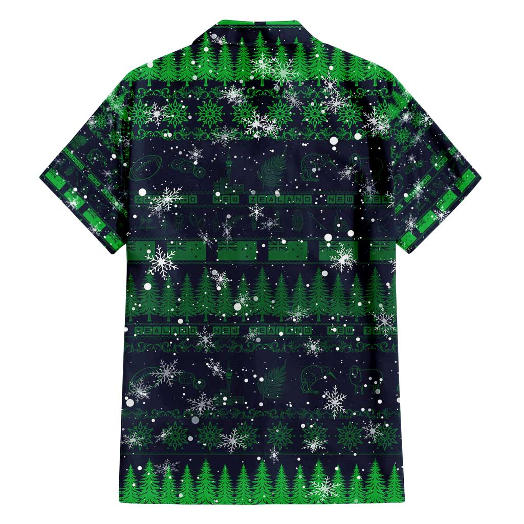 Merry Christmas New Zealand Family Matching Tank Maxi Dress and Hawaiian Shirt Xmas Travel Map - Polynesian Pride