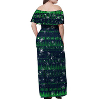 Merry Christmas New Zealand Off Shoulder Maxi Dress Xmas Travel Map - Polynesian Pride