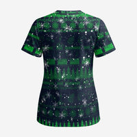 Merry Christmas New Zealand Scrub Top Xmas Travel Map DT02 - Polynesian Pride